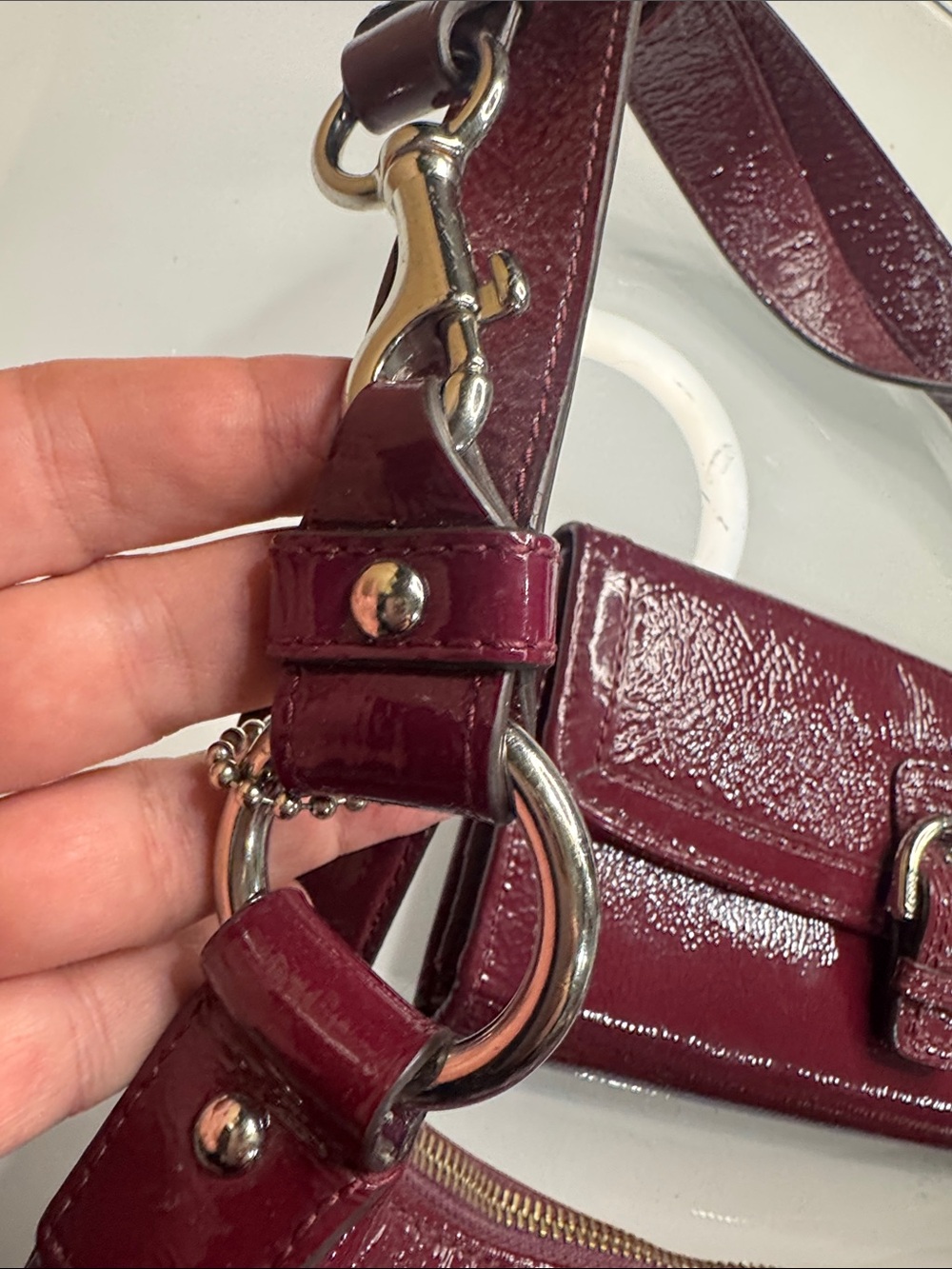 Coach magenta patent leather large soho with matching wallet - Picture 8 of 13